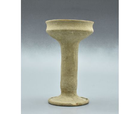 Near East Holyland Terracotta Chalice, Iron Age c. 1000-800 BC. 8.5 inches high. Repaired base with minor chipping. - 215mm,7