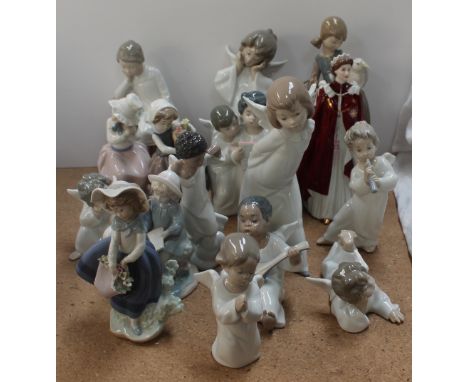 A Royal Worcester figure in celebration of The Queen's 80th Birthday together with a collection of Lladro and Nao figures