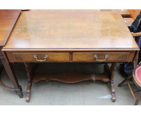 A Bevan Funnell walnut sofa table together with an ebonised Chinese jardinière stand