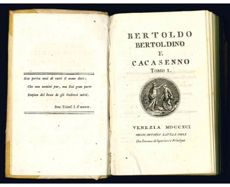 Giulio Cesare Croce. Bertoldo Bertoldino e Cacasenno. Tomo I [-I]). Venezia: presso Antonio Zatta e figli, 1791.  Two volumes