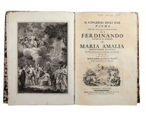 Epitalamio. Il congresso negli Elisi poema per le augustissime nozze di Ferdinando infante di Spagna, e Maria Amalia arciduch