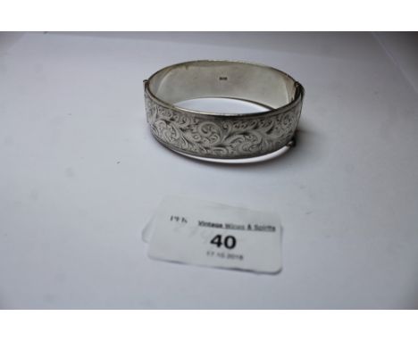 Silver Bangle - Engraved Design