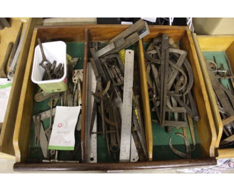 Large Open Tray Box of Engineers Precision Metal Working Tools for Marking &amp; Setting Out Work