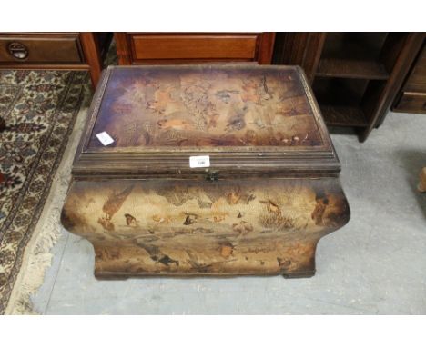Trunk Decorated with Illustrated Animals