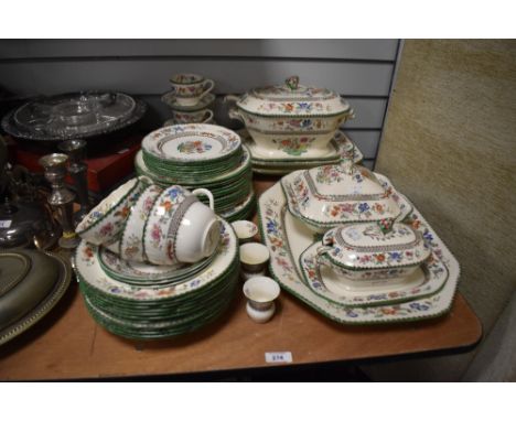 A selection of Copeland Spode 'Chinese Rose' patterned tableware, to include lidded soup tureens, teacups and saucers, bowls,