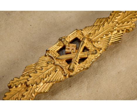 Orden und Ehrenzeichen - Goldene Nahkampfspange : Goldene Nahkampfspange, Typ 2 aus der Fertigung der Fa. C.E. Juncker Berlin