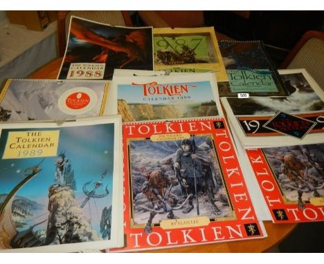 A collection of J R R Tolkien calendars 1986-1992