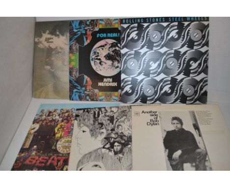 Sixties LPs, thirteen albums with artists comprising The Beatles, Rolling Stones, John Lennon, Who, Jimi Hendrix and Bob Dyla