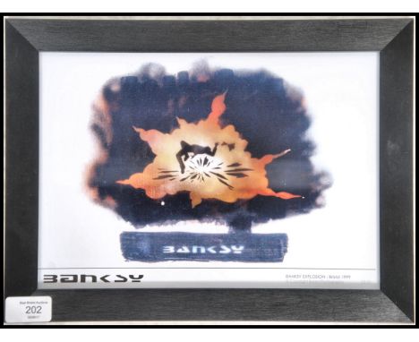 A graffiti urban art print by Bristol Street artist Banksy entitled Banksy Explosion 1999  number 3/50 framed and glazed on A