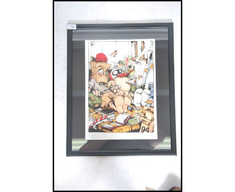 A graffiti urban art print by Bristol Street artist Cheo entitled Cheo and Egghead 2013 originally being book cover artwork 1