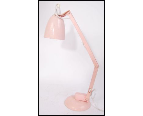 A retro 20th century Terence Conran ' Mac ' Lamp - anglepoise desk lamp circa 1970s - mid century having pink shade, arm and 