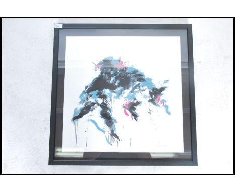 A graffiti urban art print by Bristol Street artist Mr Jago entitled Cloud Talk 2008 63/75. Framed and glazed Giclee 5 colour