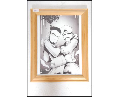 A graffiti urban art print by Bristol Street artist Cheo entitled Gonna Get Burned 2013 depicting Hip Hop Rap Artists 4/10. F