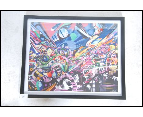 A graffiti urban art print by Bristol Street artist Minto entitled Colour Smash 2014 2/10. Framed and glazed Giclee print. Me