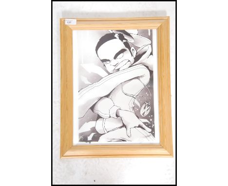 A graffiti urban art print by Bristol Street artist Cheo entitled Frontin 2013 depicting Hip Hop Rap Artists 5/10. Framed and