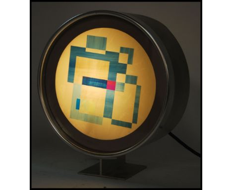 A vintage 1970,s retrp kaleidoscope lamp with aluminium spot light style body with stunning shade facia. Measuring 30cm x 26c