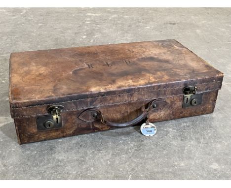 A vintage leather case. 26' wide