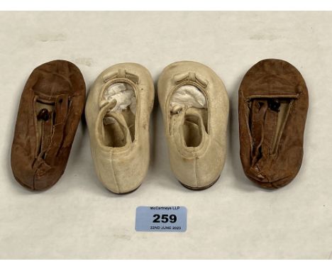 Two pairs of vintage infant's shoes