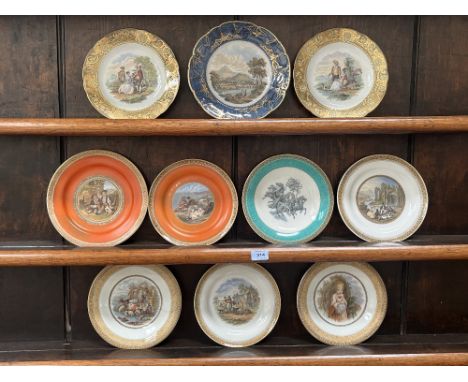 Ten 19th century Prattware plates