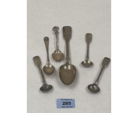 Six miscellaneous silver spoons. 3ozs 10dwts