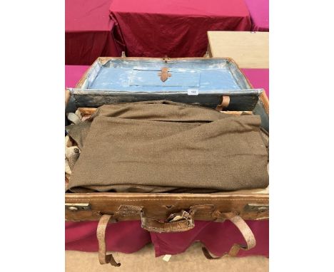 RAF WW2. 181630 D.M.S. Pearce RAF. A pigskin case with service uniforms (A.F.); RAF buttons; a pair of epaulettes; Pilot's no