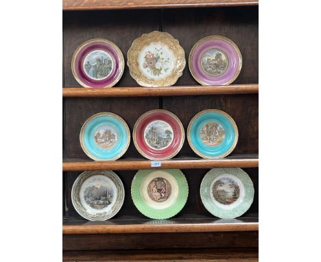 Nine 19th century Prattware plates