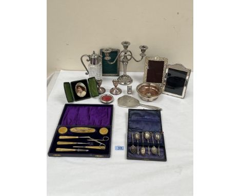 A collection of silver and platedware