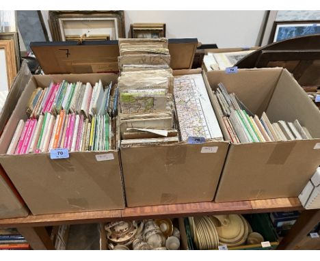 Three boxes of Ordnance Survey maps