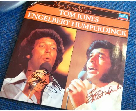 Tom Jones and Engelbert Humperdinck autographed record. Double LP of Music for the Millions with records included, released o