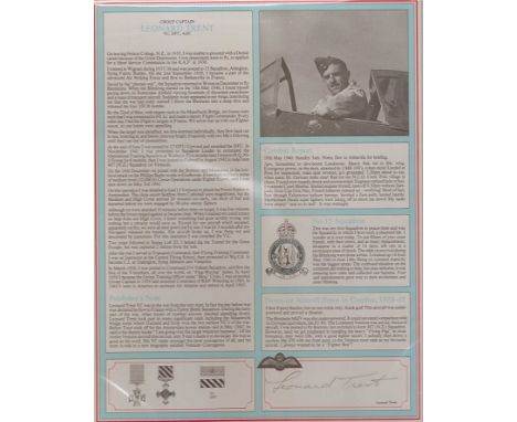 Group Captain Leonard Trent VC RAF Bomber Command profile.  Signature of New Zealander Group Captain Leonard Trent VC DFC RAF