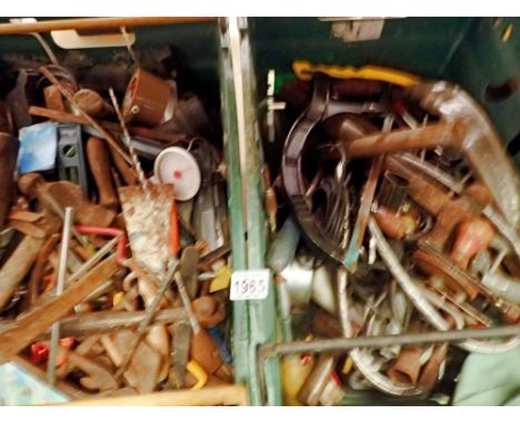 Two boxes of mixed hand tools. Not available for in-house P&amp;P 