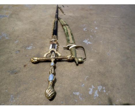 Sheathed dagger and a coronation sword. Not available for in-house P&amp;P 
