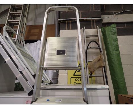 Large aluminium step ladders. Not available for in-house P&amp;P 