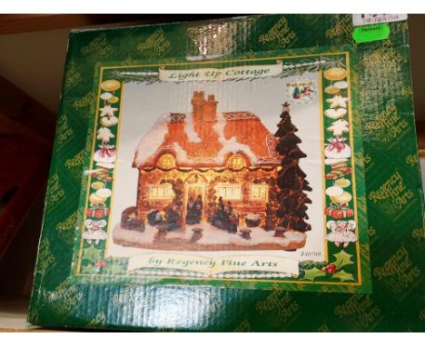 Regency Fine Art light up cottage. Not available for in-house P&amp;P 