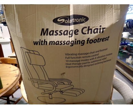 Solartronic TS-808B massage chair with massage footrest, factory sealed. Not available for in-house P&amp;P 