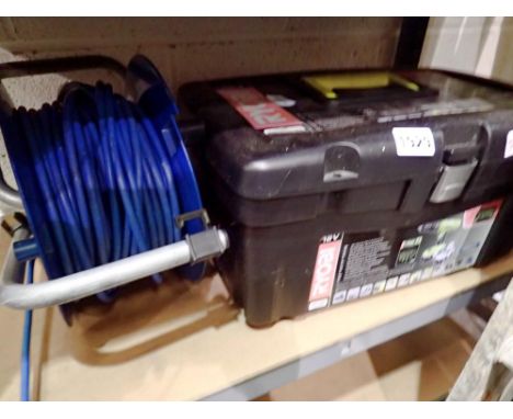 Ryobi 18v drill with charger in tool box with 30cm extension cable. Not available for in-house P&amp;P 