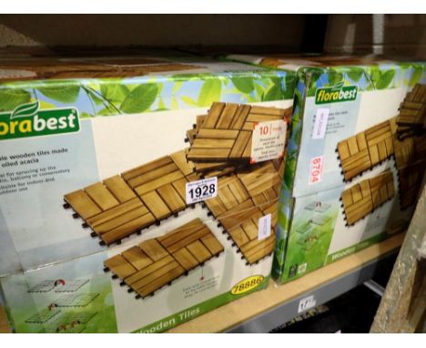 Four boxes of outdoor decking tiles. Not available for in-house P&amp;P 