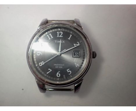 Timex Indigo wristwatch head, requires battery. UK P&amp;P Group 1 (£16+VAT for the first lot and £2+VAT for subsequent lots)