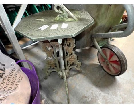 Cast iron vintage garden sundial. Not available for in-house P&amp;P 