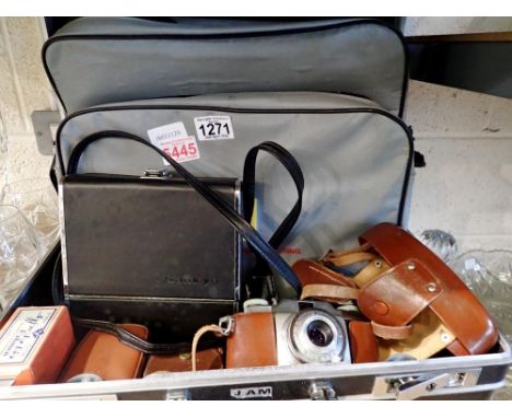 Agfa vintage camera with accessories, cased Sankyo cine camera etc. Not available for in-house P&amp;P 