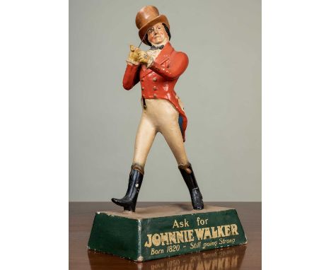 An early 20th century papier-mâché and painted countertop Johnnie Walker advertising model by R. R. Thompson Ltd Modellers, N