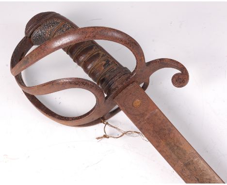 An 1821 pattern Artillery sword, the 82cm fullered blade marked to the forte Wilkinson Pall Mall, having a three bar hilt and