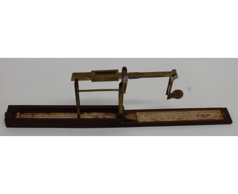 Stephen Houghton & Son, Ormskirk, folding sovereign scales, in mahogany case, circa 1800, 26.5cm when open (1)
