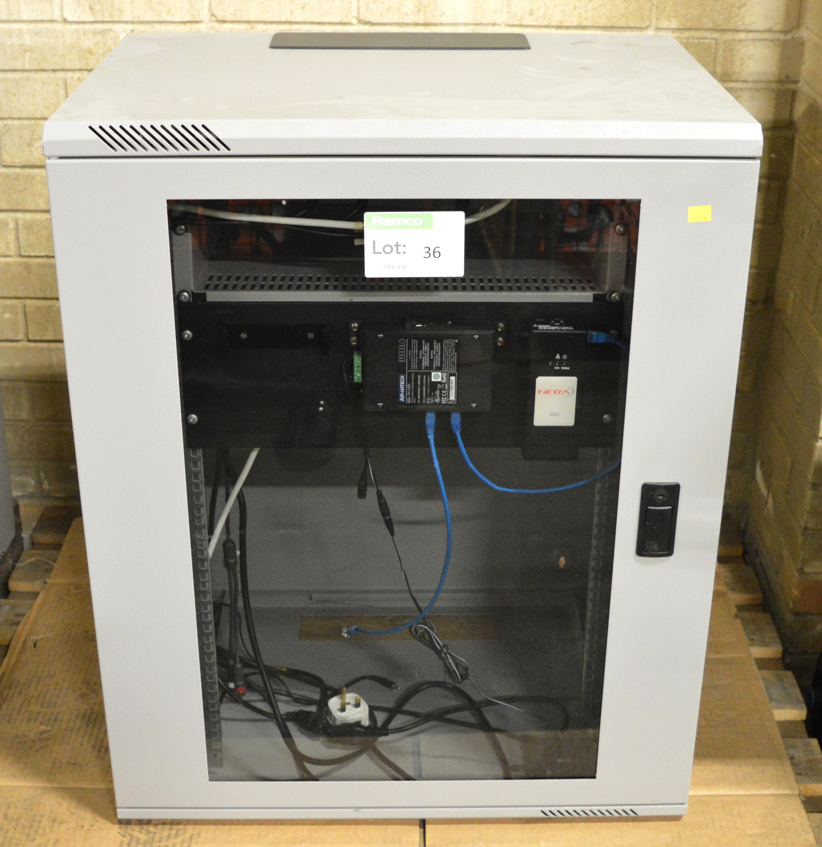 with 19" Rack for Electrical Equipment Some cabling included.