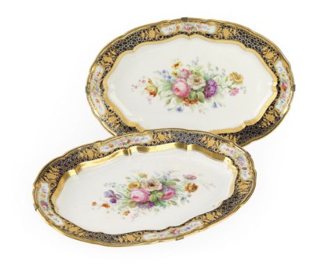  A Pair of Dishes from the Sèvres ServiceIMPERIAL PORCELAIN MANUFACTORY, PERIOD OF ALEXANDER II (1855–1881) Length 44.5 cm (e