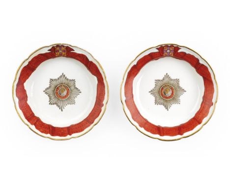  A Porcelain Soup Plate from the Imperial Order of St Alexander Nevsky ServiceGARDNER MANUFACTORY, MOSCOW, 1777–1780Diameter 