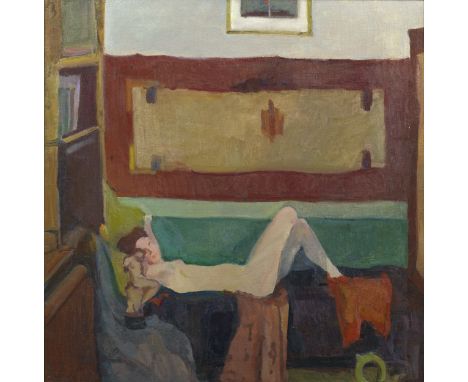 * NISSKY, GEORGY(1903-1987)*Reclining Nude, signed with a monogram.Oil on canvas, 93.5 by 92.5 cm.Executed c. 1959. Provenanc