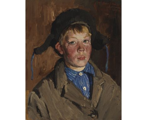 * STOZHAROV, VLADIMIR(1926-1973)*Portrait of Leonid Zavernin, Kargopory Village, titled in Cyrillic and dated "20 5 62".Oil o