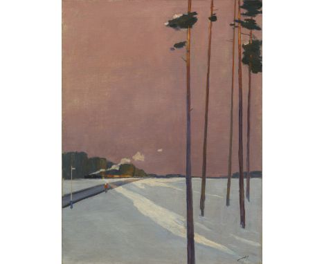  NISSKY, GEORGY(1903-1987)En Route, signed with initials.Oil on canvas, 55.5 by 42.5 cm.Provenance: Acquired by the previous 