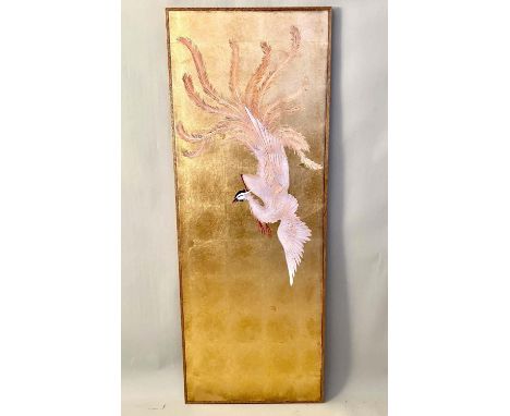 JAPANESE STYLE WALL PANEL, framed, 140cm H x 52cm W. 